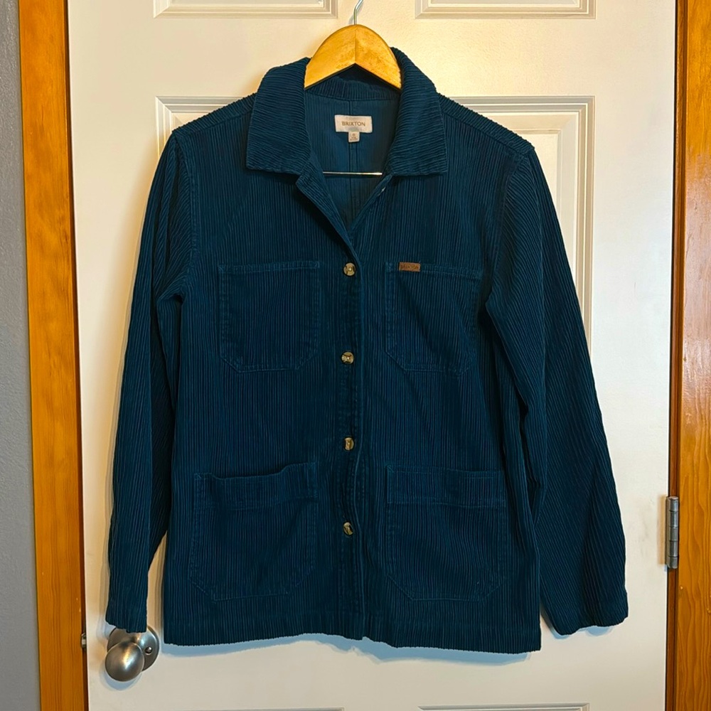 Brixton teal button down corduroy jacket